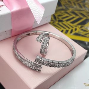 ست دستبند و انگشتر جواهری زنانه برند YSX کد 410