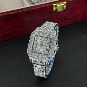 ساعت مچی زنانه فول نگین برند کارتیر (Cartier)