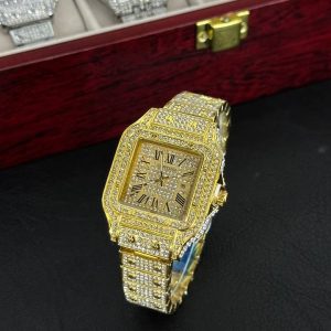 ساعت مچی زنانه فول نگین برند کارتیر (Cartier)