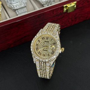 ساعت مچی زنانه فول نگین برند رولکس (ROLEX)
