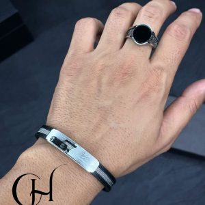 ست دستبند و انگشتر مردانه کد 1001