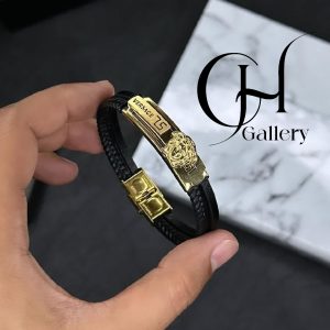 دستبند چرم مدل ورساچ کد 1007