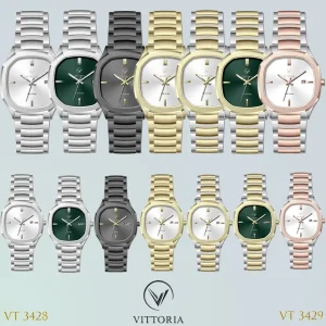 ساعت ست زنانه و مردانه برند برند ویتوریا (VITTORIA) کد VT3428 & VT3429