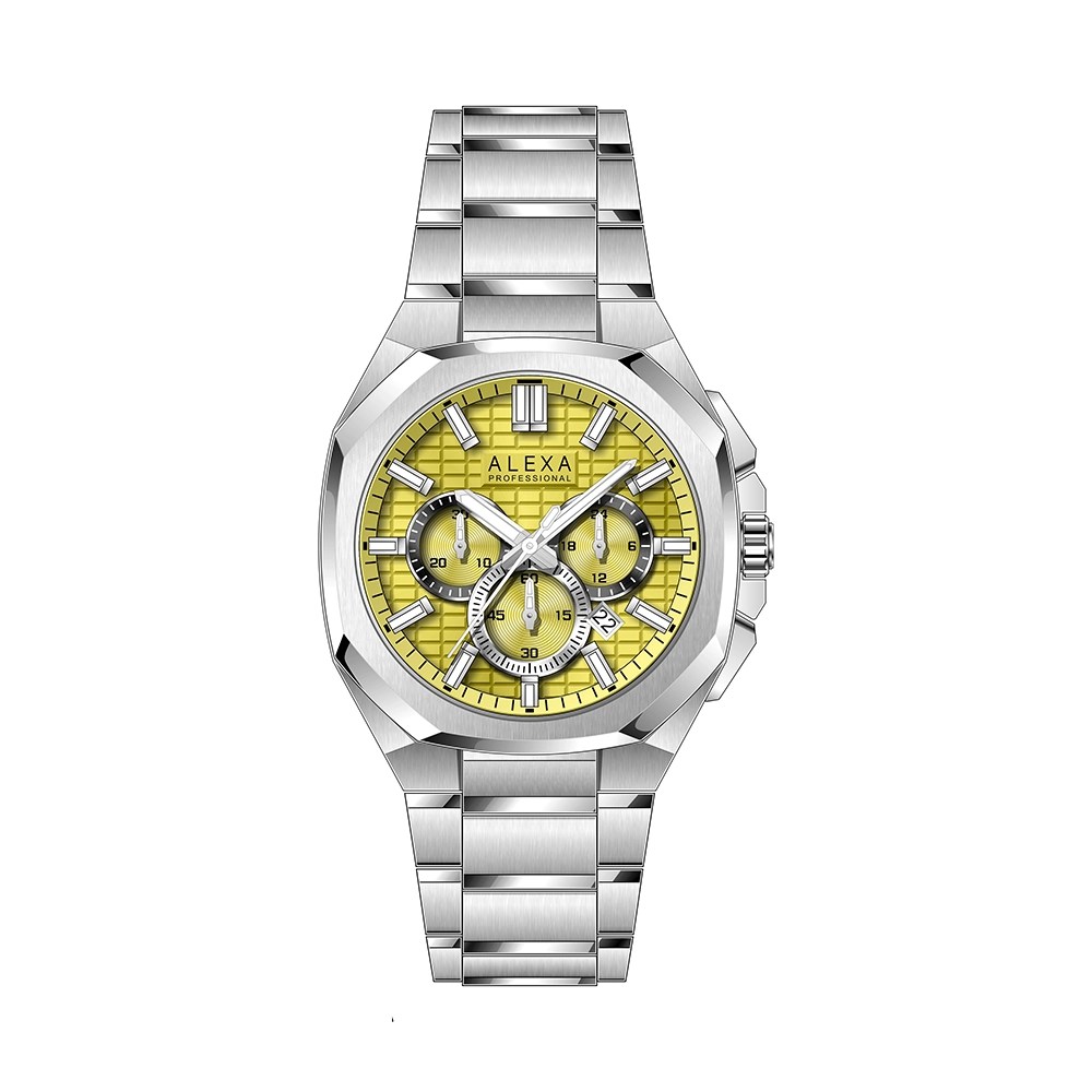 download (7) ساعت مچی مردانه برند الکسا مدل 3012 (زرد) - Image 1