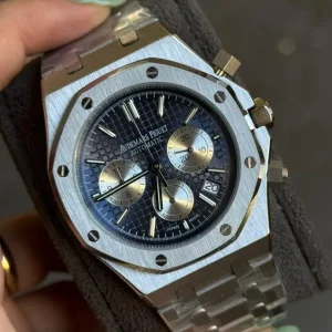 ساعت مردانه برند ای پی (Audemars Piguet) سه موتوره صفحه سورمه ای