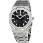 ساعت مچی مردانه ای پی (audemars piguet) نقره ای صفحه مشکی - Image 2