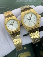 ساعت ست زنانه و مردانه ای پی (audemars piguet) طلایی صفحه سفید