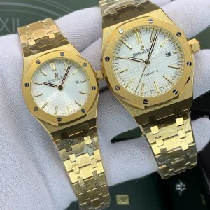 ساعت ست زنانه و مردانه ای پی (audemars piguet) طلایی صفحه سفید